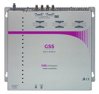 GSS.compact GSS.compact STC 4-16 IPM CI Die GSS.compact Typ STC 4-16 IPM CI wandelt 16 DVB-S2-Signale direkt in 16 MPTS- Streams zur Einspeisung in ein IPTV-Netzwerk um.
