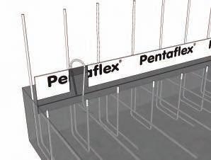 Pentaflex KB Einbauhinweise für bessere Lösungen... 5 PENTAFLEX KB mit einem Haltebügel pro Meter an der Bewehrung befestigen.