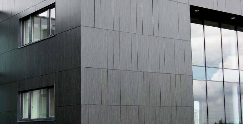 KANTENAUSBILDUNG KANTENPROFILE OHNE SCHNITTKANTENÜBERDECKUNG Kantenprofile dienen der Fassadengestaltung. Sie bedecken die Schnittkanten der Fassadentafeln und bilden eine saubere Kante.