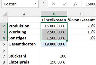 Eine Liste der Namen, die im aktuellen Tabellenblatt verfügbar sind, wird angezeigt. Klicken Sie den gewünschten Namen an.