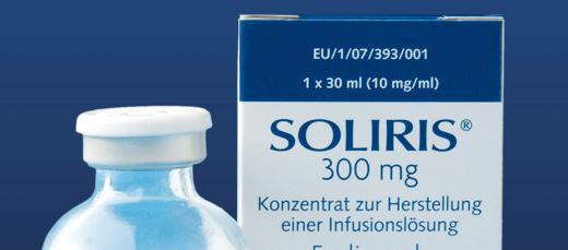 Soliris erster humanisierter, monoklonaler Anti-C5-Antikörper gegen die komplementvermittelte, intravaskuläre Hämolyse (1-4) 300 mg Konzentrat zur Herstellung einer