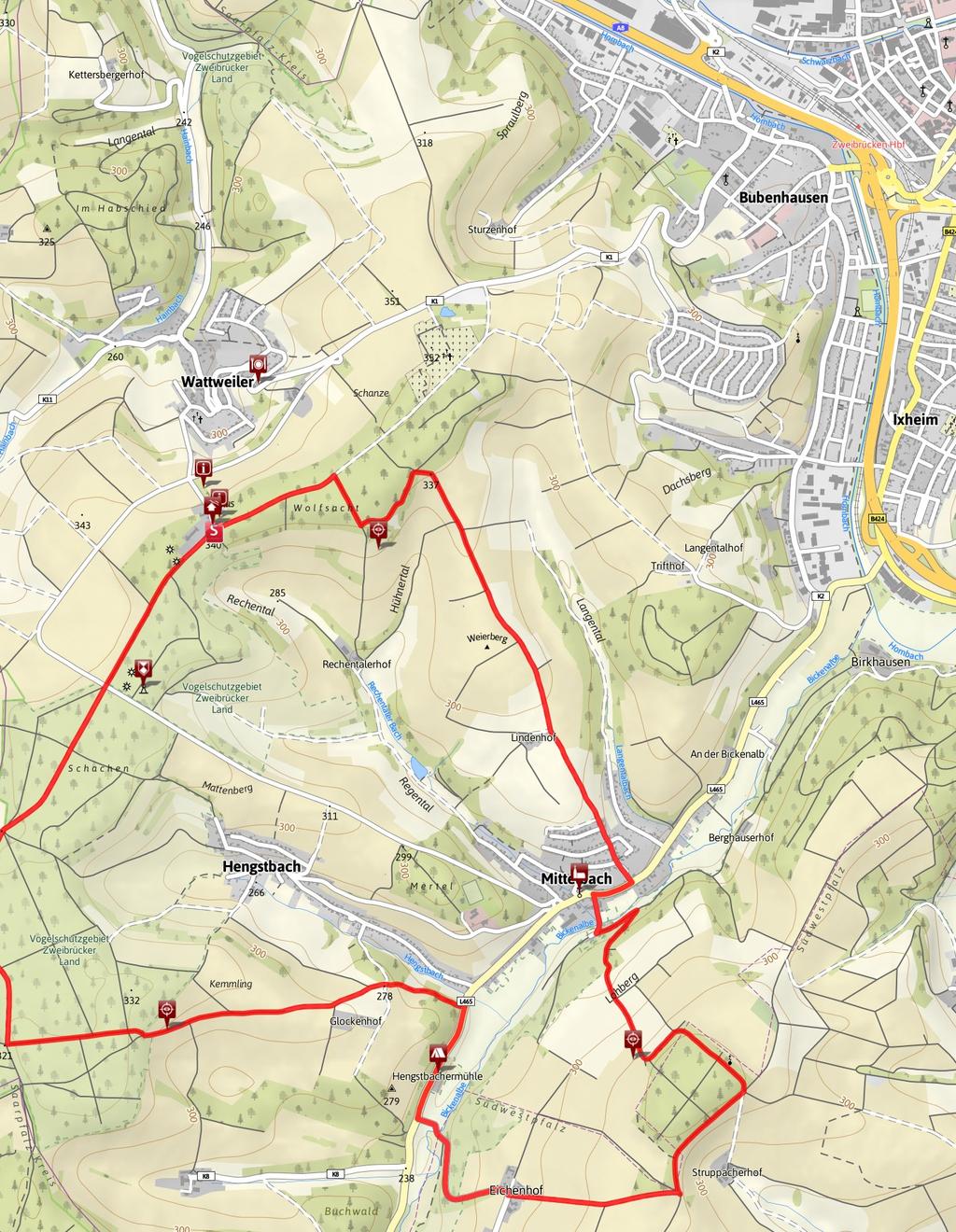 13.5 km 3:17 h 268 m 268 m Schwierigkeit mittel Kartengrundlagen: outdooractive Kartografie; Deutschland: GeoBasis-DE / BKG 2016, GeoBasis-DE / GEObasis.nrw 2016, Österreich: 1996-2016 here.