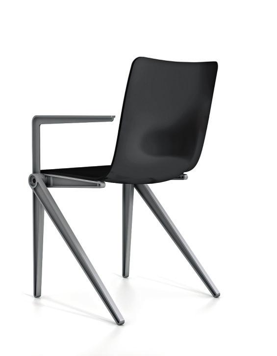Pylon Sessel Aluminiumguß mit Polypropylen-Schale.
