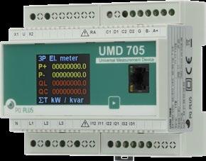 Hardwarekomponenten - Messtechnik UMD 705 Messtechnik für die Hutschiene UMD 705 Das UMD 705 ist ein kompaktes Netzqualitätsmessgerät mit Datenlogger zur Montage auf der DIN Hutschiene.
