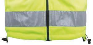 Innenseite: in Warnfarbe, Brusttasche mit Reissverschluss, zwei horizontale 3M