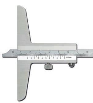 M54RV M54A M54ARV Tiefen-Messschieber Analog M54RV M54AR M54RV Tiefenmessschieber mit gerader Schiene rostfreier Stahl, Nonius + Skala mattverchromt Brückenlänge M54RV/100 100 71,40 KMTN 7,00