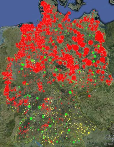 Entwicklung der Erneuerbaren-Landschaft in Deutschland 2000 2006 2016 - ~