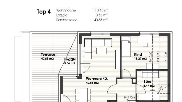 Dachgeschoß - Top 4 / Top 8 Raum Fläche Eingang 1,86 m 2 Diele 10,87 m 2 AR