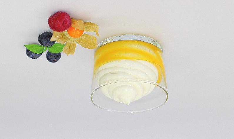 Joghurt-Zitronencreme mit Pfirsichmus Leicht, luftig, zitronig und doch nicht sauer, die