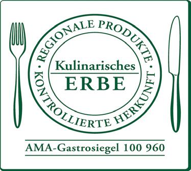 Lieber Gast! Für die Verwendung von Produkten aus umliegenden Regionen bzw. aus Österreich wurden wir mit dem AMA-Gastrosiegel ausgezeichnet.