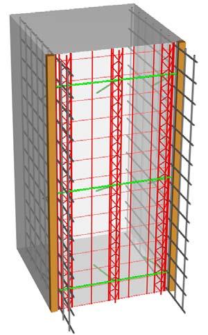 Auch hier wird zunächst ein Bewehrungsstab horizontal durch die Gitterträger gesteckt aber diesmal beträgt der vertikale Abstand maximal 600 mm (s. Abbildung 8).
