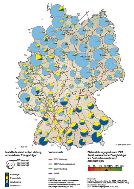 Windkraft- und Solarpotenziale sind regional ungleich verteilt