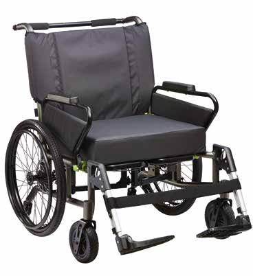 XXL-PRODUKTE 93 tauron rsi Manueller, faltbarer XXL-Rollstuhl NEU Bis 250 kg Die im Verhältnis zur jeweiligen Sitzbreite geringe Gesamtbreite verbessert die Manövrierfähigkeit in Ienräumen.