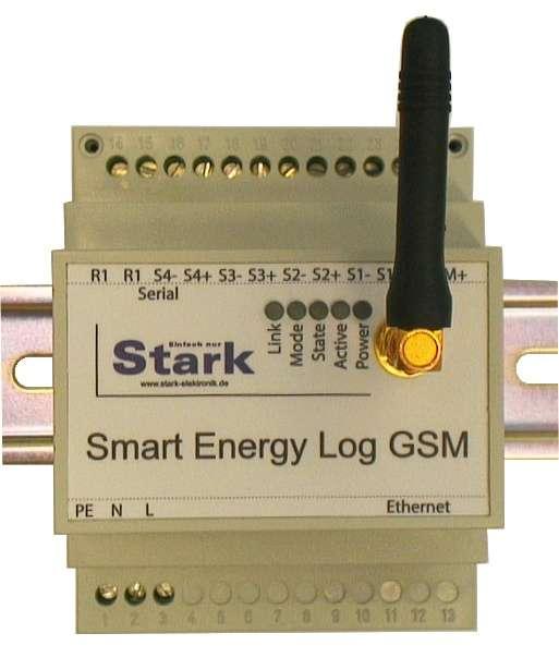 Abbildung 1: SmartEnergyLog GSM auf Hutschiene Am SmartEnergyLog sind folgende Anschlüsse vorhanden: Anschluss Bezeichnung Anschlussbelegung Bemerkung Spannungsversorgung PE N L PE: Schutzleiter N: