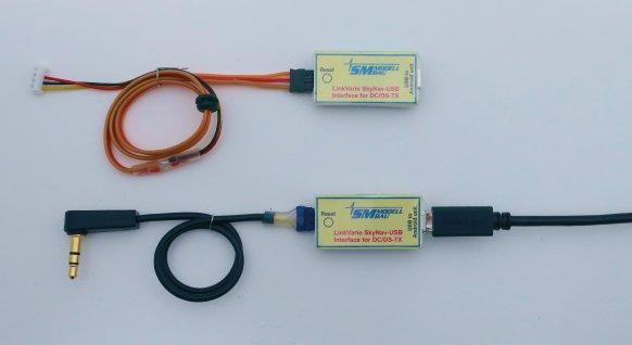 7. Varianten des USB-Interface Oben die Variante mit Jeti Stecker für den Anschluss auf der Platine bei DC/DS-14 und 16 oder DS-24.