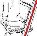 97 Universal-Leitertritt klappbar» icherer tandplatz auf der Leiter durch mittig über der prosse angeordnete Trittfläche.