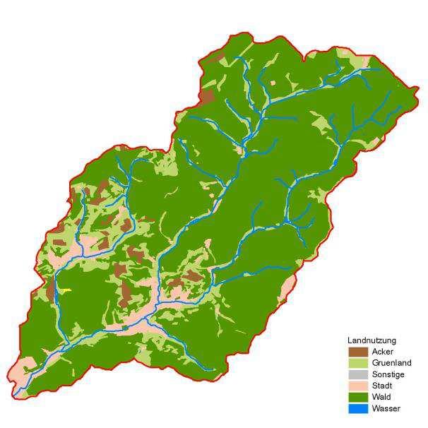 Abbildung 2-1: Landnutzung im Einzugsgebiet der Schelde Im Rahmen der hydrologischen Untersuchungen des HWSKs wurde die Landnutzung auf Grundlage eines digitalen Landschaftsmodells (DLM) im GIS