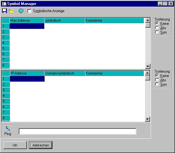 WinNCS für CPs Handbuch VIPA WinNCS Einsatz des Symbolmanagers Bearbeiten > Symbolik Der Symbolmanager ist ausschließlich in der "Ethernet"-Funktionalität verfügbar.