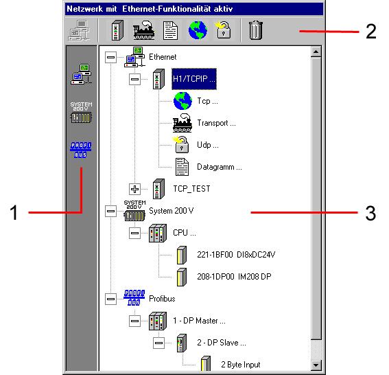 Handbuch VIPA WinNCS WinNCS-Umgebung "Netzwerk"-Fenster Allgemein Das "Netzwerk"-Fenster bietet Ihnen eine Übersicht Ihrer gesamten Projektierung.