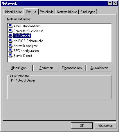 WinNCS für CPs Handbuch VIPA WinNCS Einrichten für H1 Installation unter Windows NT4 Im Lieferumfang von WinNCS befindet sich ein H1-Treiber.