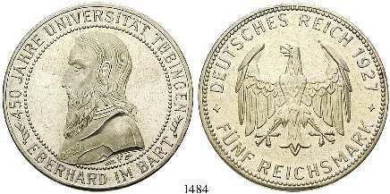 st 650,- 1485 3 Reichsmark 1927, A.