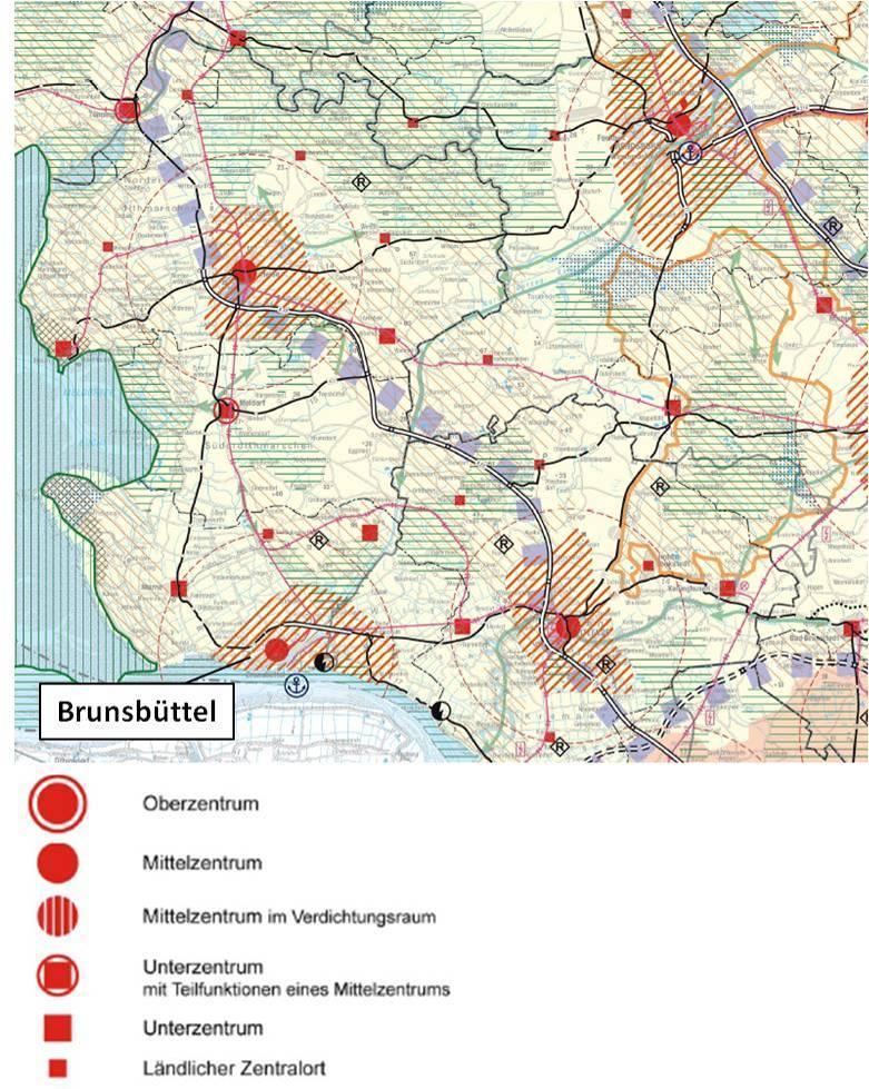 2 EINZELHANDELSSTANDORT BRUNSBÜTTEL 2.1 Raumordnerische und sozioökonomische Struktur Weiterhin strahlt auch die Metropole Hamburg mit ihren oberzentralen Angeboten auf Brunsbüttel.