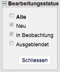 Sucheinstellungen, die Sie immer wieder benötigen, lassen sich unter einem frei wählbaren Namen speichern.