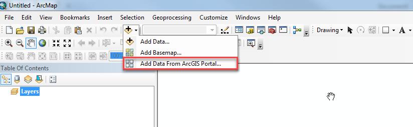 3.5.2 Export mit Perimeter und/oder Extent ArcMap öffnen und sich anmelden.