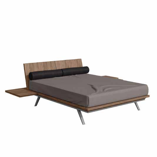 The light-hearted, Italian style bed design is characteristic of MADERA; the mattress lies on top.