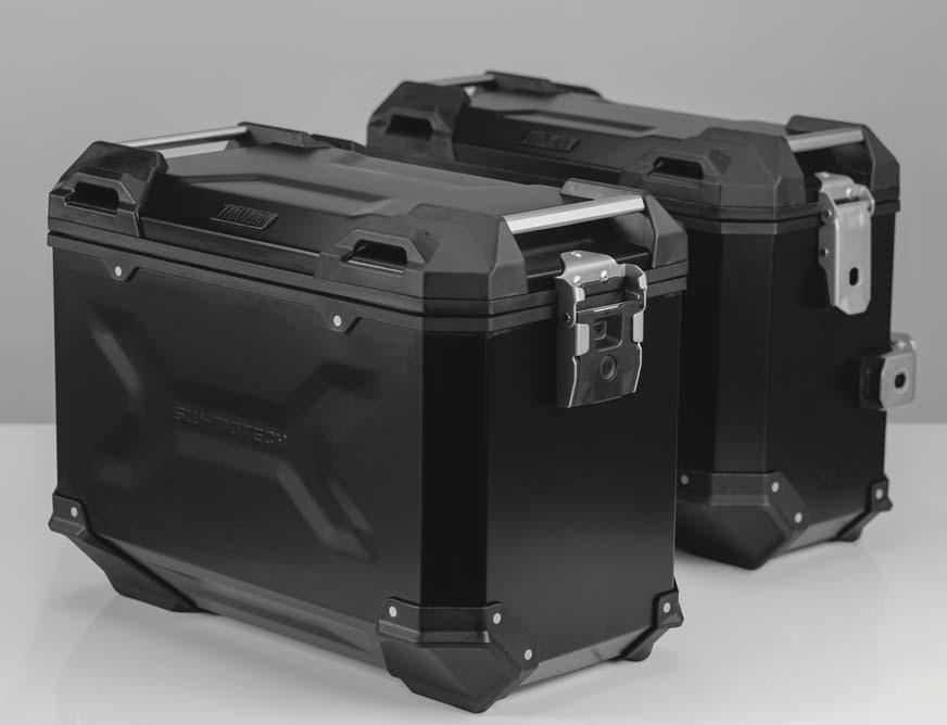 EVO carrier, accessories. XT1200Z All (10-) KFT.06.145.70000/S Kit valises TRAX ADV 37 l gauche/45 l droit (noir). Support EVO. Accessoires. Kit valises TRAX ADV 37 l gauche/45 l droit (gris anodisé).