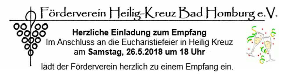 45 Uhr Pfarrheim Probe Heilig-Kreuz-Spatzen 8-12 Jahre Sonntags 10.00 Uhr Kirche Eucharistiefeier kroatische Gemeinde Das Gemeindebüro Heilig Kreuz ist wegen Renovierung am Donnerstag, den 17.