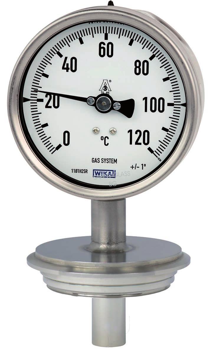 Mechanische Temperaturmesstechnik Gasdruckthermometer Für die sterile Verfahrenstechnik Typ 74, CrNi-Stahl-Ausführung WIKA Datenblatt TM 74.