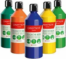 Caran d Ache Gouache ECO Die umweltfreundliche, komplett in der Schweiz hergestellte Farbe, besteht aus 80 % natürlichen Inhaltsstoffen (ausser Neonfarben und Metallic-Acrylfarben) und eignet sich