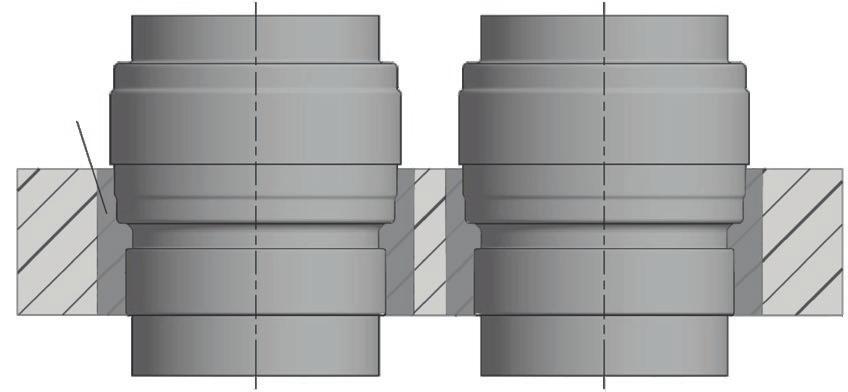 5) Einbau Ringspalt S X2 Massivdecke Massivwand Leichte Trennwand* Achsabstand DN + 70 mm DN + 70 mm DN + 240 mm DN 100 170 mm 170 mm 340 mm DN 125 195 mm 195 mm 365 mm DN 160 230 mm 230 mm