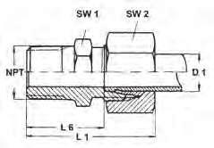 Schneidringverschraubung Cutting Ring Fitting Gerade Einschraubverschraubungen Einschraubgewinde: NPT Straight connectors, male Stud thread: NPT Racores para roscar rectos Rosca de conexión: NPT GEV-.