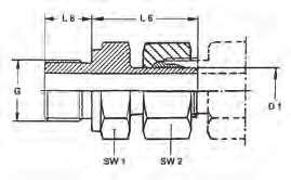 Schneidringverschraubung Cutting Ring Fitting Einschraubstutzen mit Schaft Einschraubgewinde: Whitworth-Rohrgewinde - zylindrisch Stud standpipe adaptors, male Stud thread: BSP thread - parallel