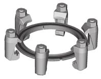 Montage- und Befestigungszubehör Befestigungssatz zur sicheren Montage der Pumpe Die Befestigungssätze enthalten: ISO-K-Kit (63, 100 und 160): Zentrierringe und