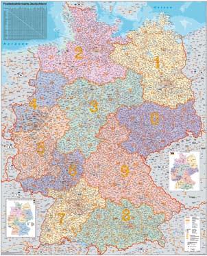 PLZ- und Bundesländerkarten auch als Teilkarten Nord-, Süd- und tteldeutschland auf Anfrage lieferbar Staatsflaggen EU-tgliedsstaaten Euro-tgliedsstaaten Postleitzahlenkarte