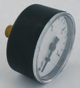 Kontrollmanometer Kontrollmanometer mit achsialem Anschluss Form B Gehäuse aus ABS-Kunststoff oder Stahlblech lackiert, je nach Vorrat.