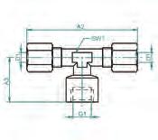 Schneidringverschraubung M-Reihe, Messing T - Verschraubung mit zylindrischem Innengewinde Betriebsdruck -0.99 bis >70 bar, für Druckluft, Wasser, Schmierung.