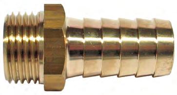 + Schlauchanschlüsse aus Messing blank Schlauchanschluss mit Sechskant, mit zylindrischem Aussengewinde Bis LW 19: Druck für Flüssigkeiten bis 20 bar, für Druckluft bis 15 bar, siehe T084.