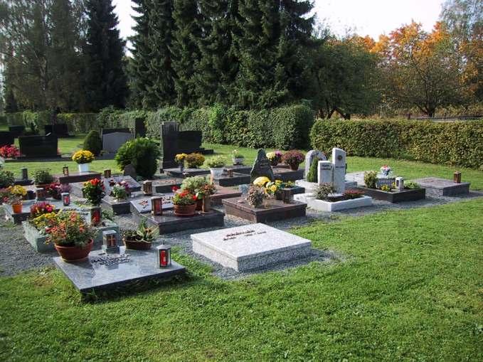 derzeitige Bestattungsformen Urnenwahlgrab (Doppelgrab) Nutzungsrecht 30 Jahre, Verlängerung bei Zweitbelegung