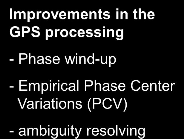GPS Prozessierung Comparison of GPS derived kinematic orbits - K-Band ranges Improvements in the GPS processing