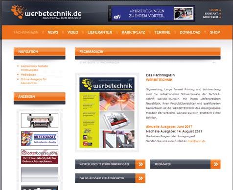 Be also present at our portal werbetechnik.de. Book a banner or a linking to your website. At werbetechnik.