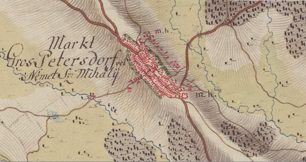 Diese wurde von 1782 1785 durchgeführt und bezeichnete Großpetersdorf als Markt Gros Petersdorf oder Német Sz. Mihály.