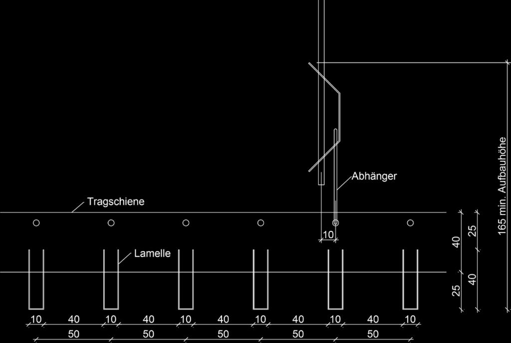 RAL 9005 oder in Lamellenfarbe Der Lamellenabstand (gemessen von Achse zu Achse) wird als Modul bezeichnet. Hier sind verschiedene Beispiele aufgeführt.
