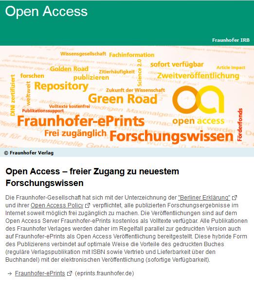 FRAUNHOFER Open Access