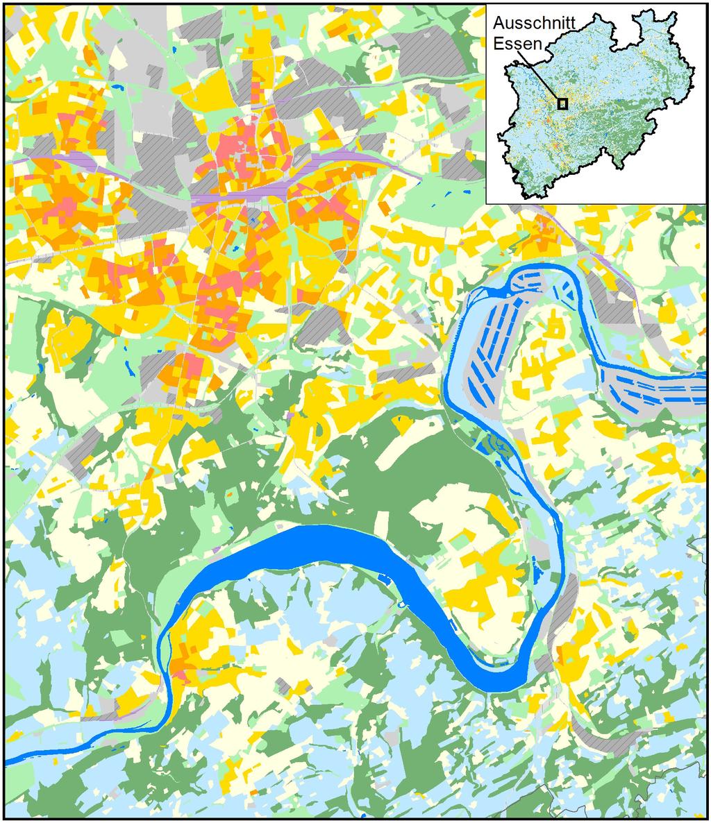 Klimaanalyse NRW 13 1 Gewässer-, Seenklima 7 Stadtklima 2 Freilandklima 8 Innenstadtklima 3 Waldklima 4 Klima innerstädt.
