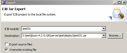 4.5 HelloWorld Bean deployen - mit einem Deploytool die notwendigen Deployment Descriptoren menügeführt erstellen und die EJB Komponenten deployen - mit Ant build.xml Scriptdatei 4.5.1 JBoss Applikations-Server starten / stoppen - [JBoss_Home]/bin/run c jee - oder PlugIN - Testen ob der Server läuft mit: http://localhost:8080 - stoppen [JBoss_Home]/bin/shutdown S 4.