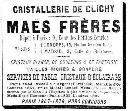 hatten - gegründet 1756 von Mme. de Pompadour. Das Unternehmen wurde ab 1889 Cristalleries de Sèvres et Clichy réunies genannt (S. 131 f.). (s.
